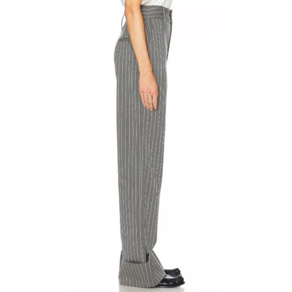 NOT FOR SALE Helsa Pinstripe Cuffed Trousers Pants •• Grey $298 Reformation Fr - Picture 3 of 16